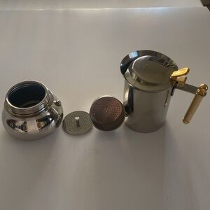 INOX Vintage Italian 18/10 Stainless Steel Espresso Maker. Made in Italy